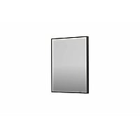 INK SP19 rechthoekige spiegel verzonken in kader met dimbare LED-verlichting, color changing, spiegelverwarming en schakelaar 60 x 4 x 80 cm, geborsteld metal black