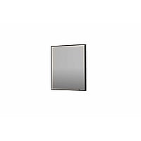 INK SP19 rechthoekige spiegel verzonken in kader met dimbare LED-verlichting, color changing, spiegelverwarming en schakelaar 70 x 4 x 80 cm, geborsteld metal black