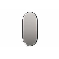 INK SP21 ovale spiegel in stalen kader met dimbare indirecte LED-verlichting, color changing, spiegelverwarming en schakelaar 120 x 4 x 60 cm, geborsteld metal black