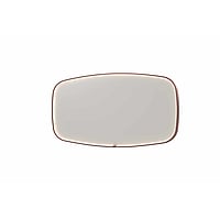 INK SP31 contour spiegel in stalen kader met dimbare directe LED-verlichting, spiegelverwarming, color changing en schakelaar 160 x 4 x 80 cm, geborsteld koper