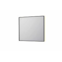 INK SP32 rechthoekige spiegel in stalen kader met dimbare indirect LED-verlichting, spiegelverwarming, color changing, en schakelaar 90 x 4 x 80 cm, geborsteld metal black
