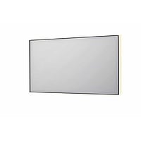 INK SP32 rechthoekige spiegel in stalen kader met dimbare indirect LED-verlichting, spiegelverwarming, color changing, en schakelaar 140 x 4 x 80 cm, mat zwart