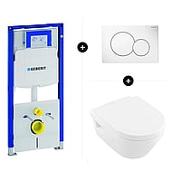 Geberit UP320 toiletset - inclusief Geberit Sigma bedieningsplaat & Villeroy & Boch Omnia Architectura CombiPack
