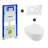 Geberit UP320 toiletset - inclusief Geberit Sigma bedieningsplaat & Villeroy & Boch Avento CombiPack CeramicPlus, wit