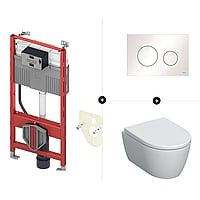 TECEprofil toiletset - inclusief TECE bedieningspaneel & Geberit iCon compact wc-pack, wandcloset 49 cm met Rimfree en diepspoel, met Softclose- en Quick Release-zitting, wit