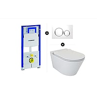 Geberit UP320 toiletset - inclusief Geberit Sigma bedieningsplaat & Sub Brioso douche wc rimless met softclose zitting, föhn, ladydouche en geurafzuiging, wit