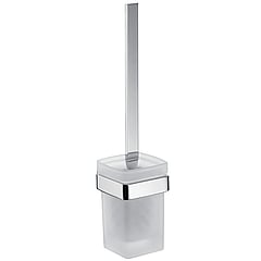 Emco Loft toiletborstelgarnituur met inzet van mat glas 37,6 x 9,5 x 12,2 cm, rvs