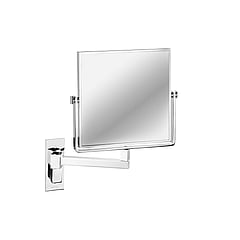 Geesa Mirror make-up spiegel met 1 arm en 3x vergrotend 19x19 cm, chroom