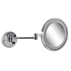 Geesa Mirror make-up spiegel met LED-verlichting en 2 armen en 3x vergrotend 21,5 cm, chroom