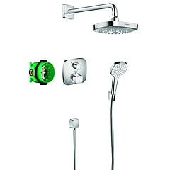 hansgrohe Croma Select E showerset compleet met Ecostat E thermostaat, chroom