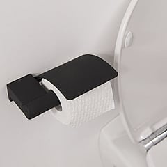 Tiger Bold toiletrolhouder met klep 16,8x13,4x5,2 cm, zwart