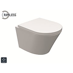 Wiesbaden Vesta-Junior hangend toilet compact 47 cm diepspoel  Rimless inclusief zitting met softclose en quickrelease, wit