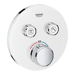 GROHE Grohtherm SmartControl afdekset douchethermostaat rond met omstel, moonwhite