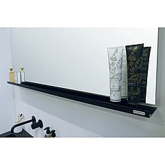 Rivo stalen planchet t.b.v. rechthoekige spiegel 120x10 cm, mat zwart
