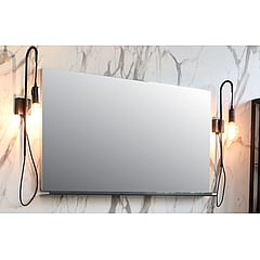 Sub spiegel met indirecte led boven- en onderverlichting 100x60x3 cm, aluminium
