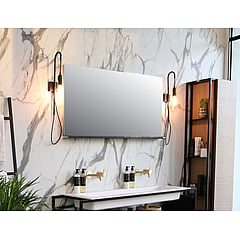 Sub spiegel op frame met LED boven- en onderverlichting 70x60x3 cm, aluminium