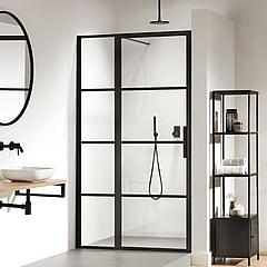 Sealskin Soho 2-delige deur linker versie voor nis of zijwand 120x210 cm, zwart-helder glas