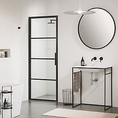 Sealskin Soho 1-delige deur linker versie voor nis of zijwand 90x210 cm, zwart-helder glas