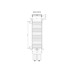 Plieger Genua M designradiator horizontaal middenaansluiting 1520x550mm 800W wit