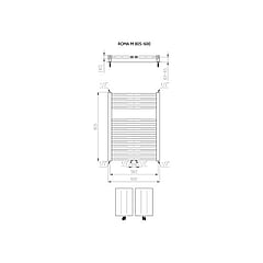 Plieger Roma M designradiator horizontaal middenaansluiting 805x600mm 456W wit