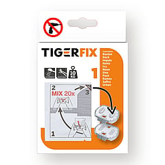 Tiger TigerFix type 1, set van 2 stuks, 4 x 0,6 x 3,5 cm, chroom