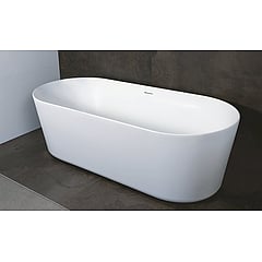 Luca Sanitair Primo vrijstaand bad met dunne randen van acryl inclusief afvoerset chroom 178 x 80 x 56 cm, mat wit