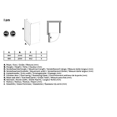 Sealskin I AM draaideur met zijwand 90x90 cm, 8 mm helder glas + antikalk, RVS (uitstraling)