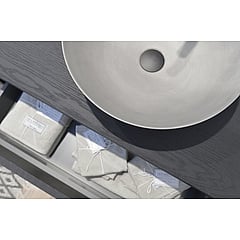 LoooX Ceramic Raw opzetwaskom, rond, Ø 40 cm, light grey