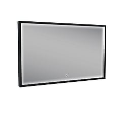 Wiesbaden Maro spiegel met LED verlichting en anticondens 100 x 60 cm, mat zwart