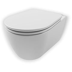 Sub 10 hangend toilet spoelrandloos verkort model 35 x 35,5 x 48 cm, wit