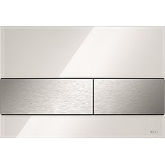 TECE Square wc-bedieningsplaat voor duospoeling met toetsen geborsteld RVS 22 x 15 x 1,1 cm, wit