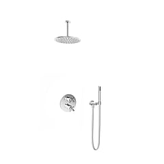 Hotbath Get Together doucheset met 2-weg-omstel met 15 cm plafondbuis, 25 cm hoofddouche, chroom
