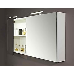 Sub 112 basic spiegelkast met 2 dubbelzijdige spiegeldeuren en 1 glazen legplank 65 x 80 x 12,8 cm, wit
