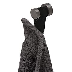 Geesa Nemox handdoekhaak enkel 3 x 2 cm, zwart metaal geborsteld