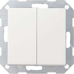 Gira System 55 2-voudig kunststof inbouw drukvlakschakelaar 2x wissel schakelaar mat, wit
