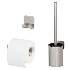 Tiger Colar toiletaccessoireset - toiletborstel met houder - toiletrolhouder - haak -, geborsteld rvs