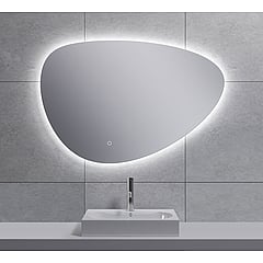 Sub Uovo spiegel asymmetrisch 90 cm met dimbare LED-verlichting en spiegelverwarming