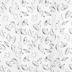 Differnz Umbrella waterdicht douchegordijn 180 x 200, wit / zwart
