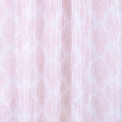 Differnz Boho douchegordijn met verzwaarde onderzoom 180 x 200 cm, roze / wit