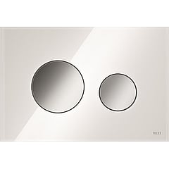 TECEloop wc-bedieningsplaat van glas zuiver wit,toetsen gl. chroom