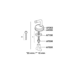 Pressalit A/S Uni-flex verstelbaar scharnier voor toiletzitting, rvs