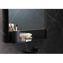 INK SP14 rechthoekige spiegel inclusief planchet 80 x 80 x 10 cm, mat zwart