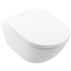 Villeroy & Boch Subway 3.0 Rimless hangend diepspoel toilet met TwistFlush, CeramicPlus en AntiBac 37 x 56 x 36 cm, wit alpin