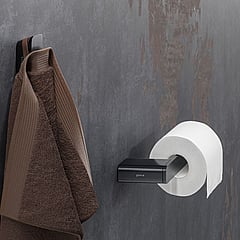 Geesa Shift toiletrolhouder rechts zonder klep 20,2 x 7,7 x 3 cm, brushed metal black