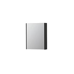 INK SPK2 spiegelkast met 1 dubbelzijdige spiegeldeur, 2 verstelbare glazen planchetten, stopcontact en schakelaar 60 x 14 x 73 cm, mat antraciet