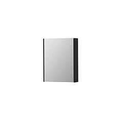 INK® SPK2 spiegelkast met 1 dubbelzijdige spiegeldeur, 2 verstelbare glazen planchetten, stopcontact en schakelaar 60 x 14 x 73 cm, mat zwart