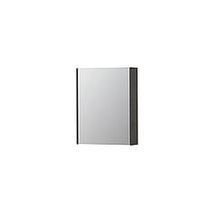 INK SPK2 spiegelkast met 1 dubbelzijdige spiegeldeur, 2 verstelbare glazen planchetten, stopcontact en schakelaar 60 x 14 x 73 cm, oer grijs