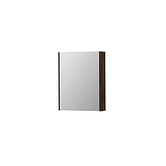 INK SPK2 spiegelkast met 1 dubbelzijdige spiegeldeur, 2 verstelbare glazen planchetten, stopcontact en schakelaar 60 x 14 x 73 cm, koper eiken
