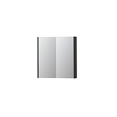 INK® SPK2 spiegelkast met 2 dubbelzijdige spiegeldeuren, 2 verstelbare glazen planchetten, stopcontact en schakelaar 70 x 14 x 73 cm, mat antraciet
