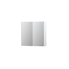 INK® SPK2 spiegelkast met 2 dubbelzijdige spiegeldeuren, 2 verstelbare glazen planchetten, stopcontact en schakelaar 80 x 14 x 73 cm, mat wit